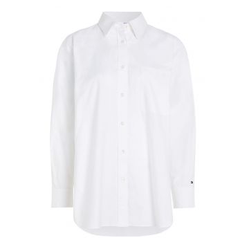 Camasa lunga supradimensionata de bumbac - Alb optic