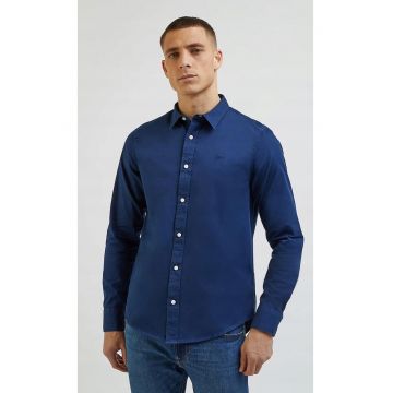 Camasa  model Patch Emperor - albastru - bumbac - croiala regular fit - maneca scurta -