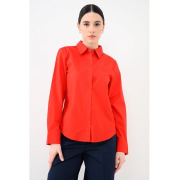 Camasa regular fit cu guler ascutit - Rosu vermillion