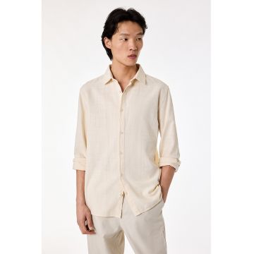 Camasa regular fit din bumbac - Bej deschis