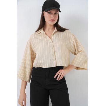 Camasa scurta -  Bej natural - Textil