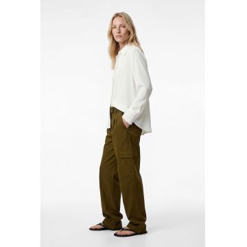 Camasa slim fit cu model uni - Alb murdar