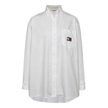 Camasa supradimensionata de bumbac organic - Alb