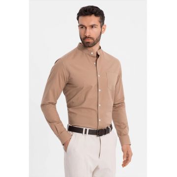 Camasa-tunica de in si bumbac - Maro deschis