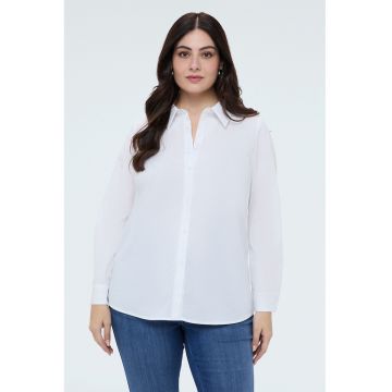 Camasa uni din amestec de bumbac - Alb optic