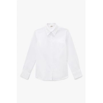 Camasa uni din amestec de bumbac - Alb