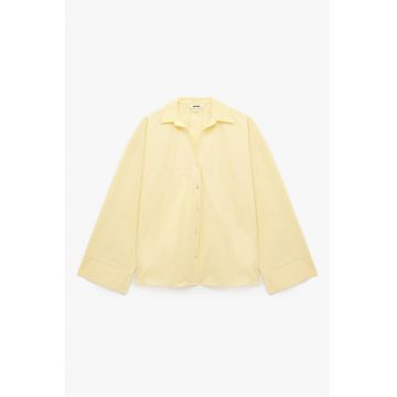 Camasa uni din bumbac - Galben deschis