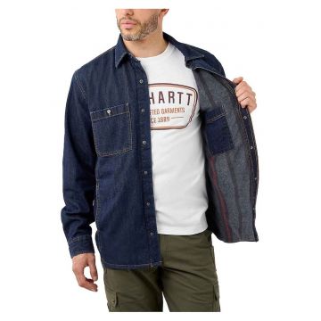 Camasa barbati  bumbac albastru Relaxed Denim Glacier -