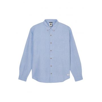 Camasa barbati -  bumbac organic - albastru - sistem inchidere nasturi