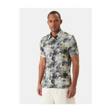 Camasa barbati -  gri - viscoza - sistem inchidere nasturi