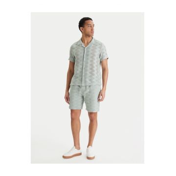 Camasa barbati -  verde - poliester si bumbac