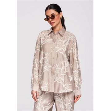 Camasa cu croiala lejera  OW-SH-E0016 - Bej