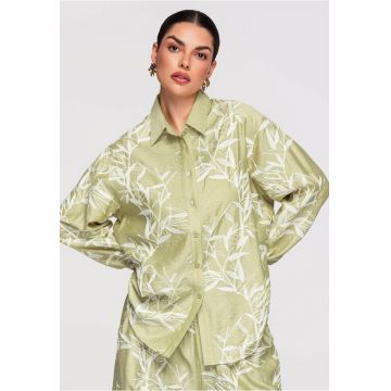 Camasa cu croiala lejera  OW-SH-E0016 - Verde