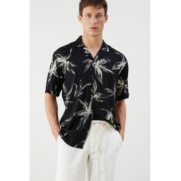 Camasa cu imprimeu floral - Negru/Alb murdar