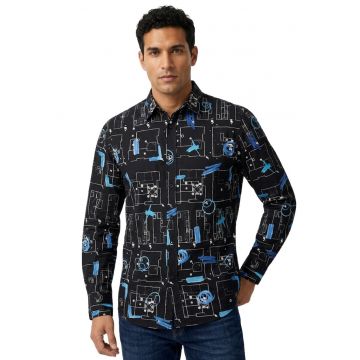 Camasa cu imprimeu grafic Damian -