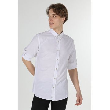 Camasa Cu Maneca Lunga De Barbati Alb Regular Fit - White