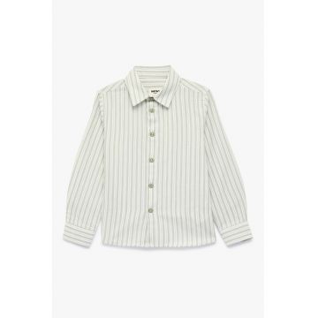 Camasa cu maneci lungi si dungi - Alb/Verde masliniu pal