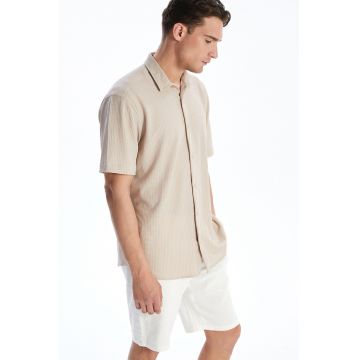 Camasa cu maneci scurte - Maro nisip