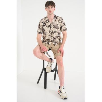 Camasa cu maneci scurte si model - Maro/Maro nisip