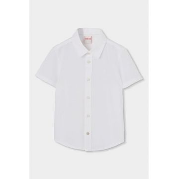 Camasa cu maneci scurte si model uni - Alb