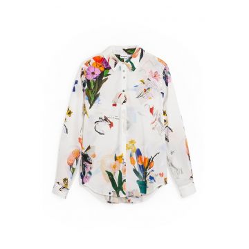 Camasa dama -  Alb - Bumbac - Alb