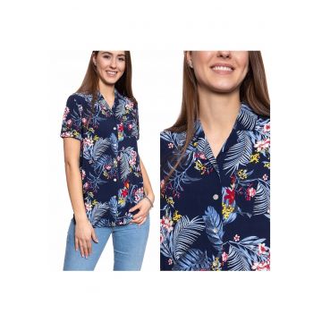 Camasa Dama -  EDDA AOP BLOUSE - 100% Bumbac Natural - Croiala Regular Fit - Material Moale Si Respirabil - Design Modern Cu Model Colorat - Inchidere Nasturi - Ideala Pentru Orice Ocazie - Marimea 36 S - Multicolor