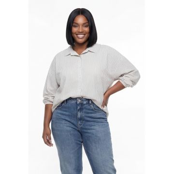 Camasa dama  M1309 - bej - croiala lejera - asimetrica - bumbac cu viscoza