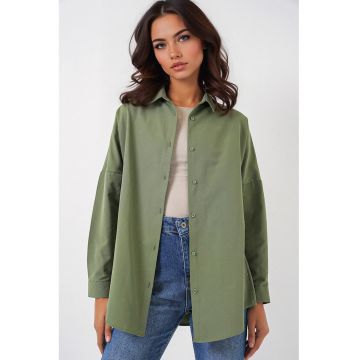 Camasa dama - supradimensionata - Verde - Kaki