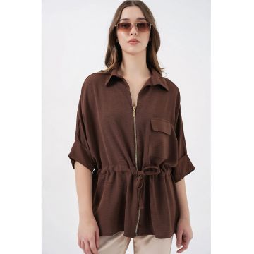 Camasa dama -  Textil - Maro inchis