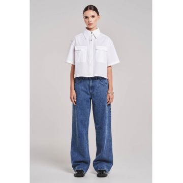 Camasa de dama alba cu guler - Alb