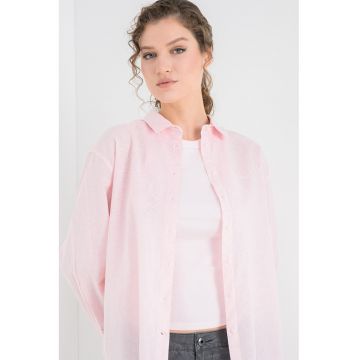 Camasa de in si bumbac Bernadette - Roz pal
