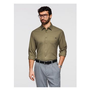 Camasa din bumbac cu buzunar  K695 - Kaki