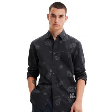 Camasa din bumbac cu imprimeu -