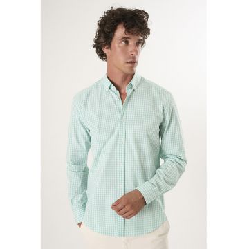 Camasa din bumbac cu model in carouri