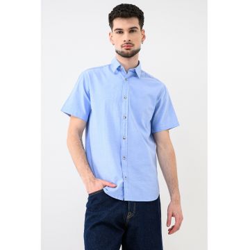 Camasa din bumbac organic Chad - Albastru azur