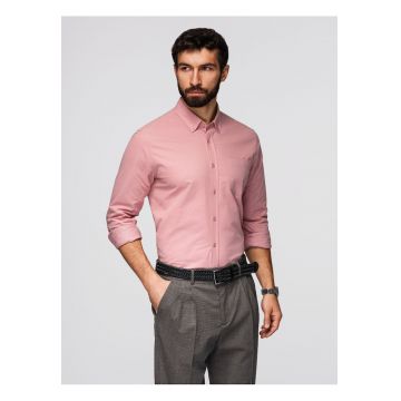 Camasa din bumbac REGULAR FIT cu buzunar  K700 - Roz