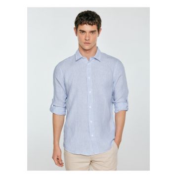 Camasa din in cu dungi fine Malekiws