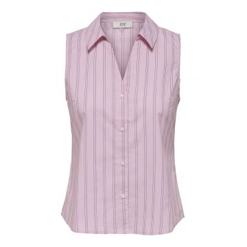 Camasa fara maneci cu model in dungi - Liliac prafuit