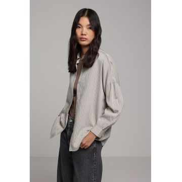 Camasa in dungi cu maneci cazute - Bej -