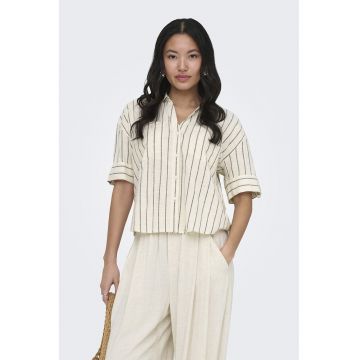 Camasa lejera cu dungi - Negru stins/Alb murdar