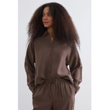 Camasa lejera din amestec de modal - Maro pamantiu
