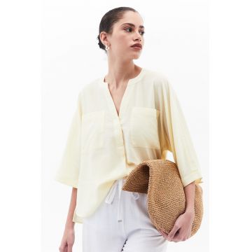 Camasa lejera din bumbac - Galben pai