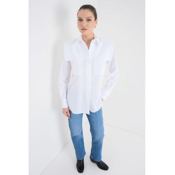 Camasa lejera din bumbac organic Archive - Alb