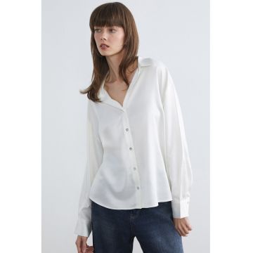 Camasa lejera vaporoasa - Alb fildes