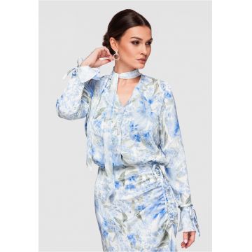 Camasa model floral  OW-SH-E0033 - Albastru