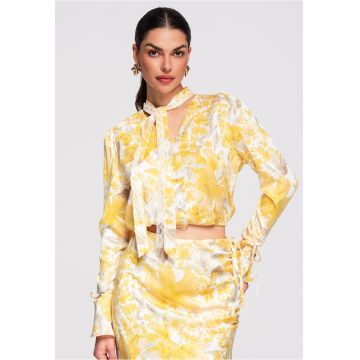 Camasa model floral  OW-SH-E0033 - Galben