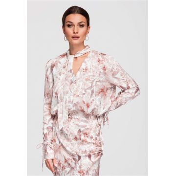 Camasa model floral  OW-SH-E0033 - Maro taupe