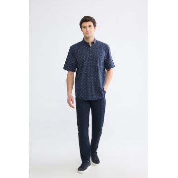 Camasa Oxford de bumbac - Albastru indigo