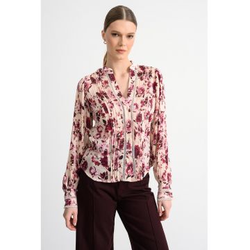 Camasa regular fit cu imprimeu - Bej/Violet tyrian