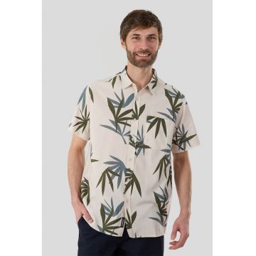 Camasa regular-fit cu maneci scurte Chase - Gri cenusiu/Bej deschis